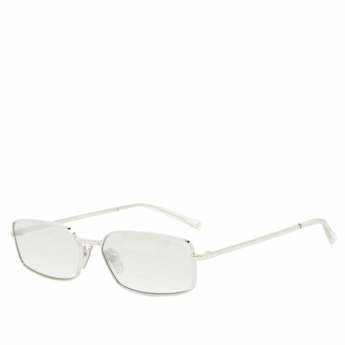 Prada Eyewear Women's A60S Sunglasses in Silver/Light Green Silver Gradient 