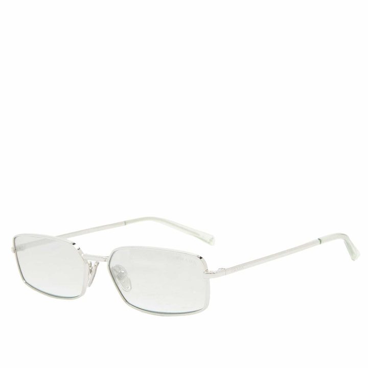 Photo: Prada Eyewear Women's A60S Sunglasses in Silver/Light Green Silver Gradient 