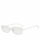 Prada Eyewear Women's A60S Sunglasses in Silver/Light Green Silver Gradient 