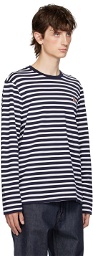 Maison Kitsuné Navy Fox Head Long Sleeve T-Shirt