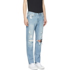 Frame Denim Blue LHomme Slim Raw Edge Jeans