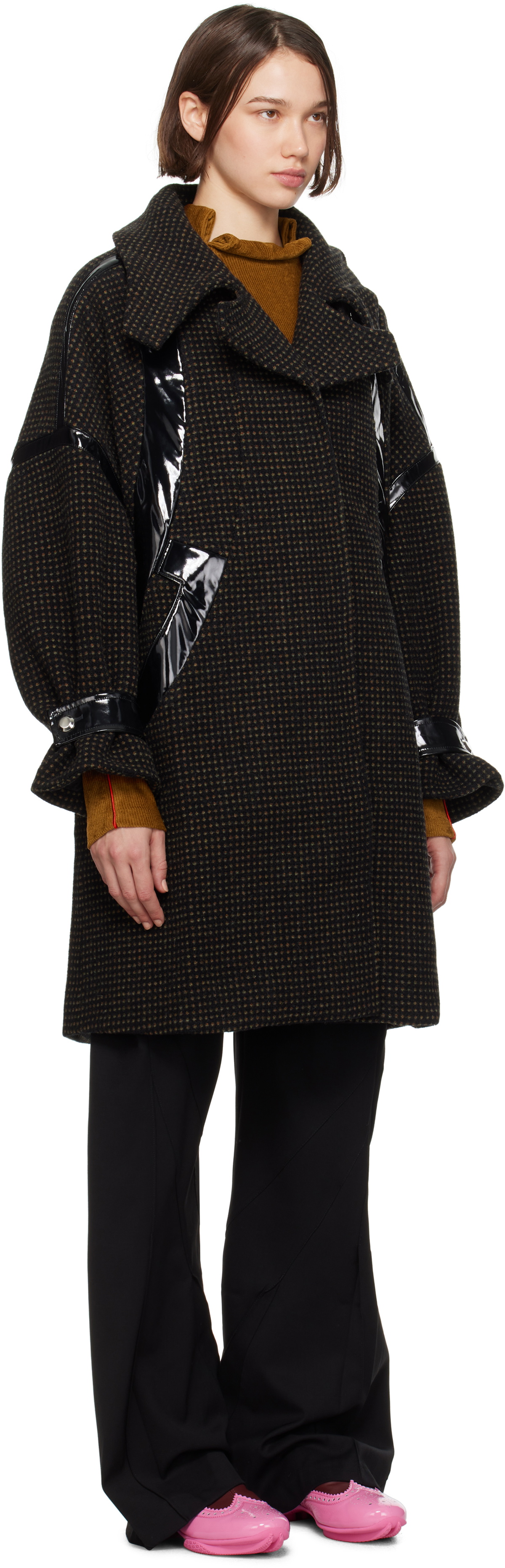 Kiko Kostadinov Brown Dawn Panelled Coat Kiko Kostadinov