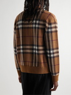 Burberry - Checked Cashmere-Jacquard Bomber Jacket - Brown