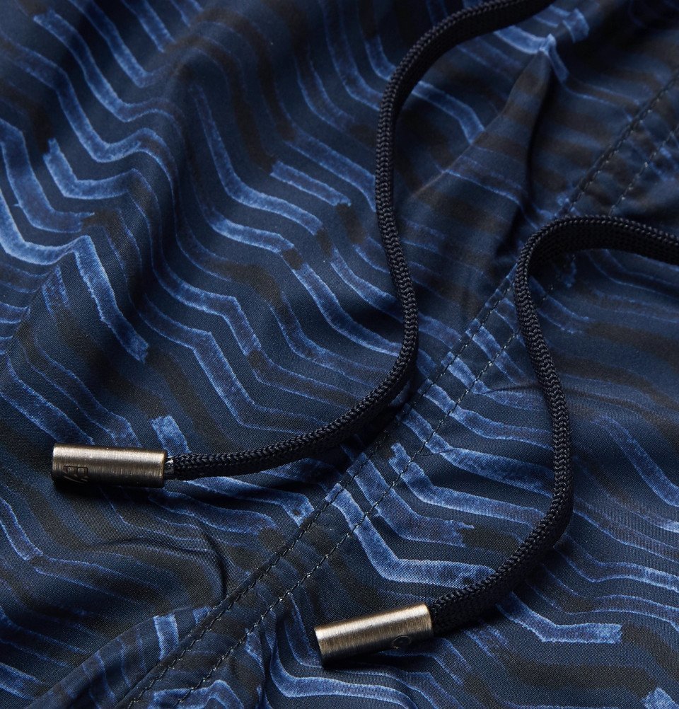Ermenegildo Zegna - Mid-Length Printed Swim Shorts - Men - Navy