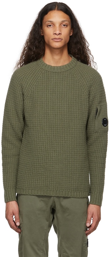 Photo: C.P. Company Green Lambswool Technical Sweater