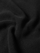 Stone Island - Logo-Appliquéd Ribbed Cotton Zip-Up Cardigan - Black