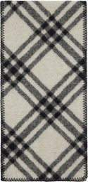 Burberry Black Check Wool Scarf