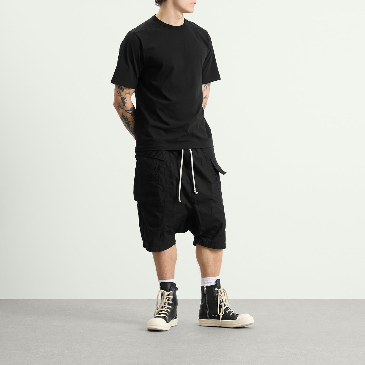 Rick Owens DRKSHDW Men's Creatch Cargo Pods in Black Rick Owens