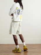 RRR123 - FA.CO Cropped Logo-Print Cotton-Jersey T-Shirt - White