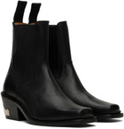 Toga Pulla Black Leather Ankle Boots