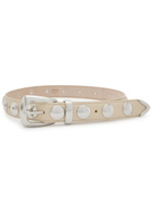 Khaite Benny Studded Leather Belt Ivory