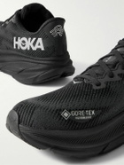 Hoka One One - Clifton 9 GTX Rubber-Trimmed Mesh Sneakers - Black