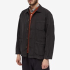 Universal Works Men's Fine Cord Bakers Overshirt in Licorice