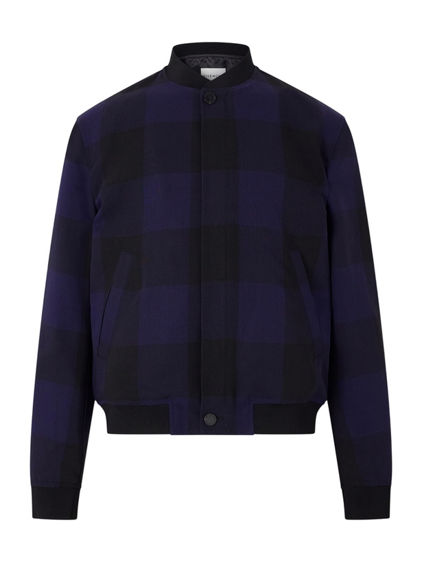 Photo: Givenchy - Checked Twill Varsity Jacket - Blue