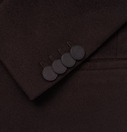 Berluti - Velvet-Trimmed Cashmere Overcoat - Men - Dark brown