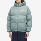 Men's AAPE Now Camo Badge Hooded Down Jacket in Green