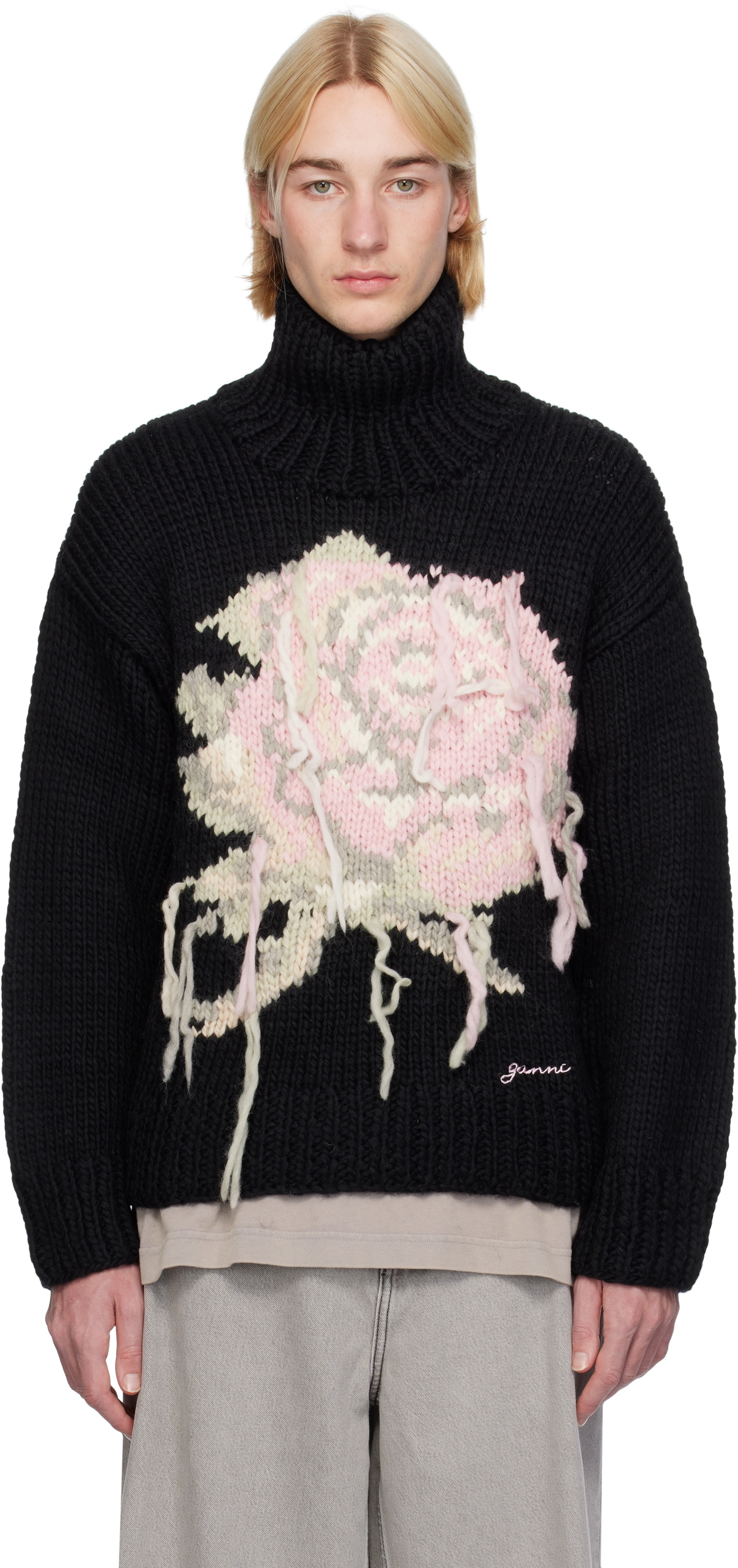 GANNI Black Handknit Turtleneck GANNI