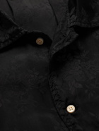REMI RELIEF - Floral-Jacquard Shirt - Black