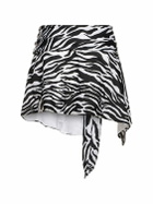 THE ATTICO - Zebra Printed Mini Skirt W/ Ring