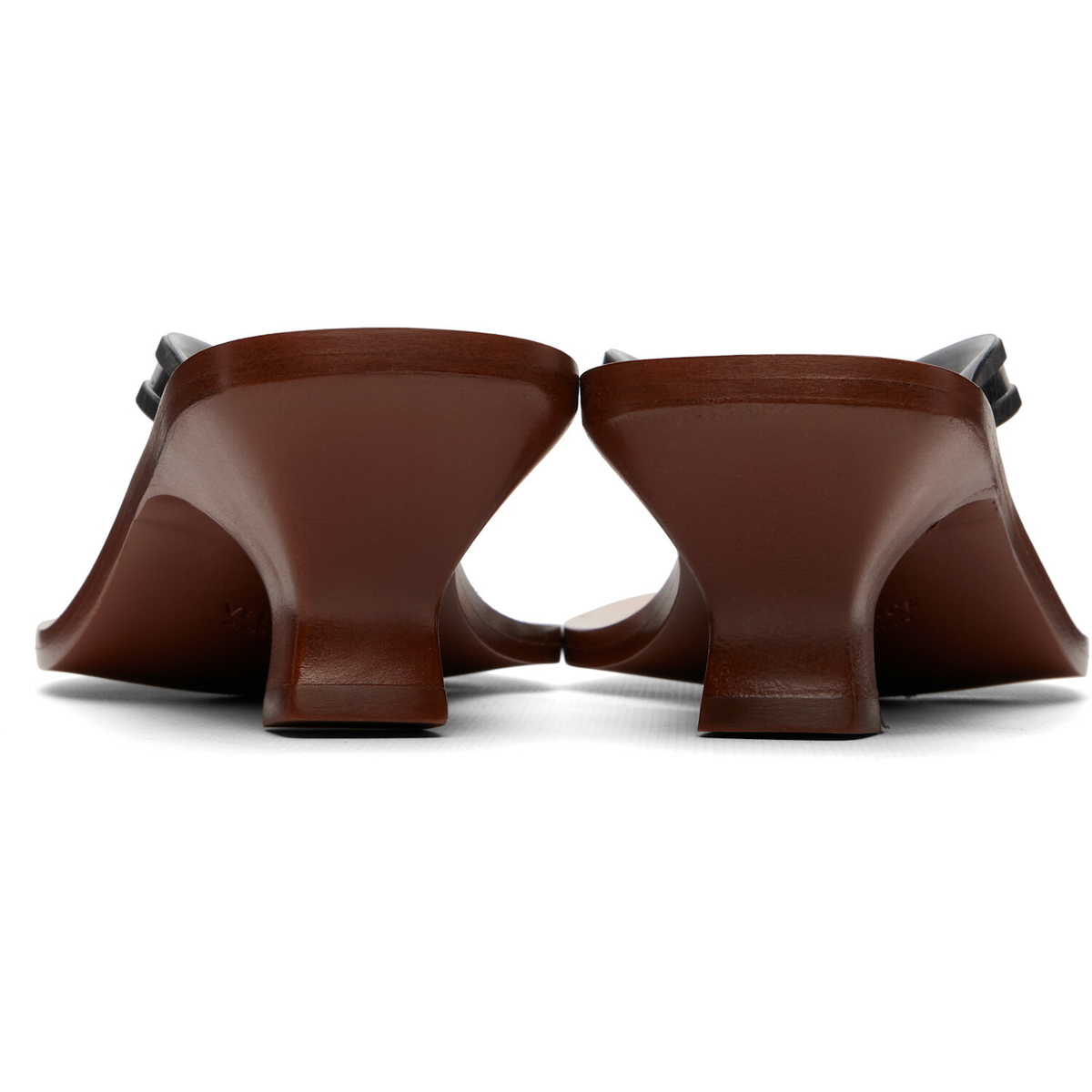 Versace Black & Brown Sophie Rubber Thong Heeled Sandals