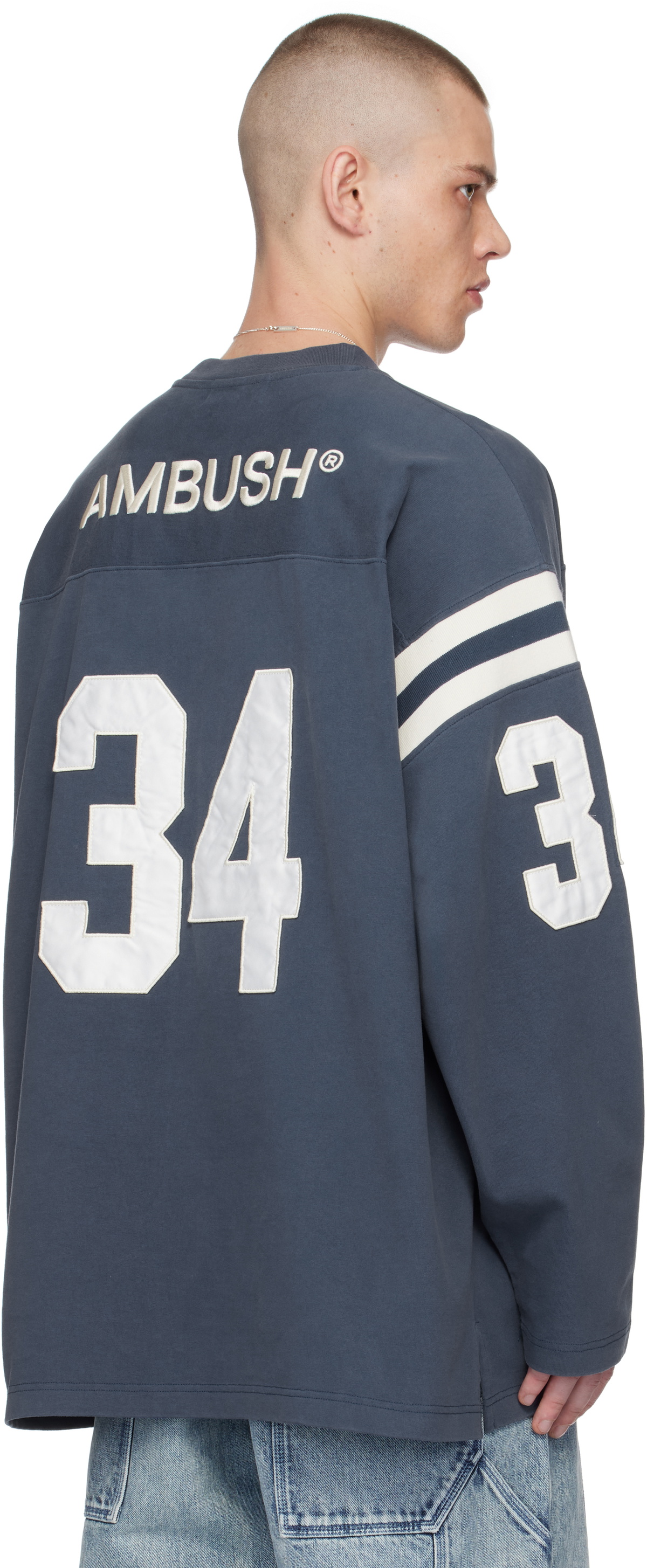 AMBUSH Navy Football L-S T-shirt