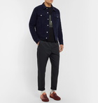 AMI - Garment-Dyed Stretch-Cotton Corduroy Jacket - Men - Midnight blue