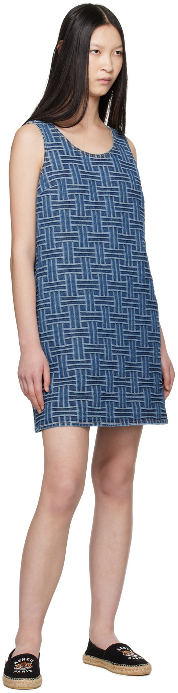 Kenzo Blue Kenzo Paris Three Hole Minidress