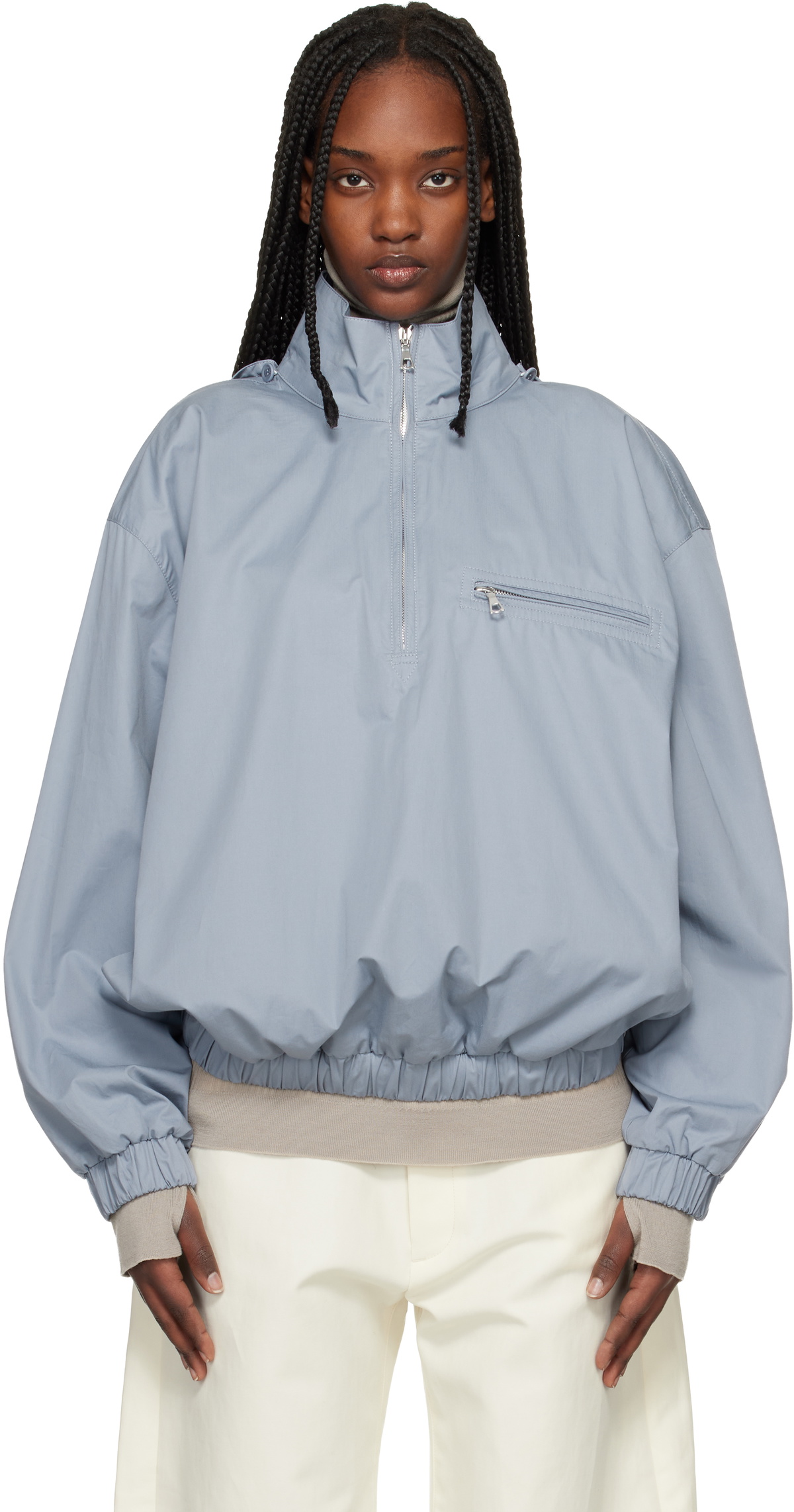 Rier Gray Cotton Suit Avio Suit Windbreaker