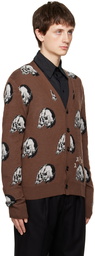 AMIRI Brown Wes Lang Edition Skull Cardigan