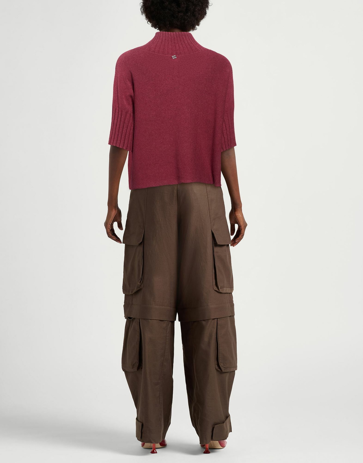 Manila Grace Womens Turtleneck Garnet