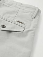 Incotex - Tapered Pleated Stretch-Cotton Trousers - Gray