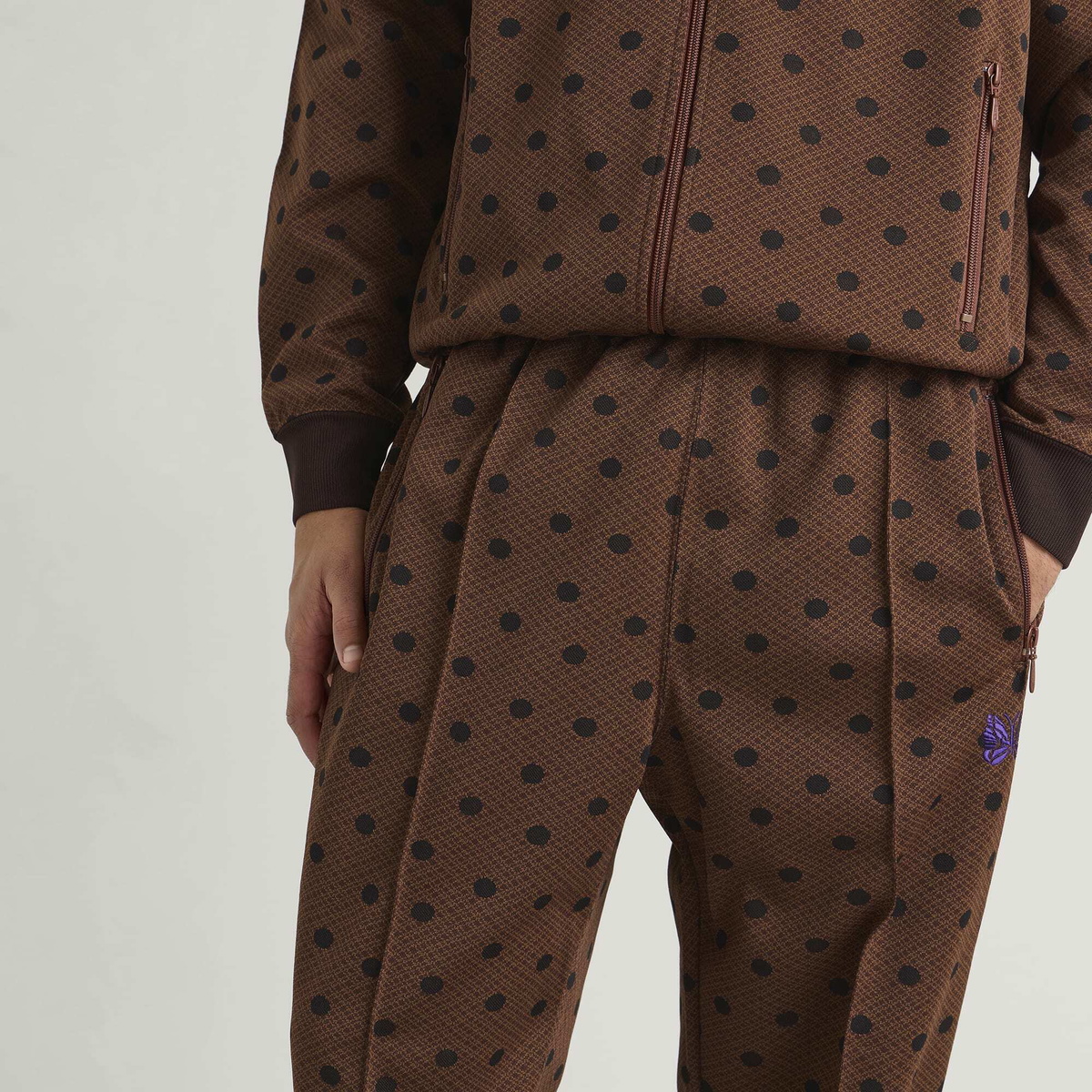 Needles Men's Poly Jacquard Track Pants in Polka Dot