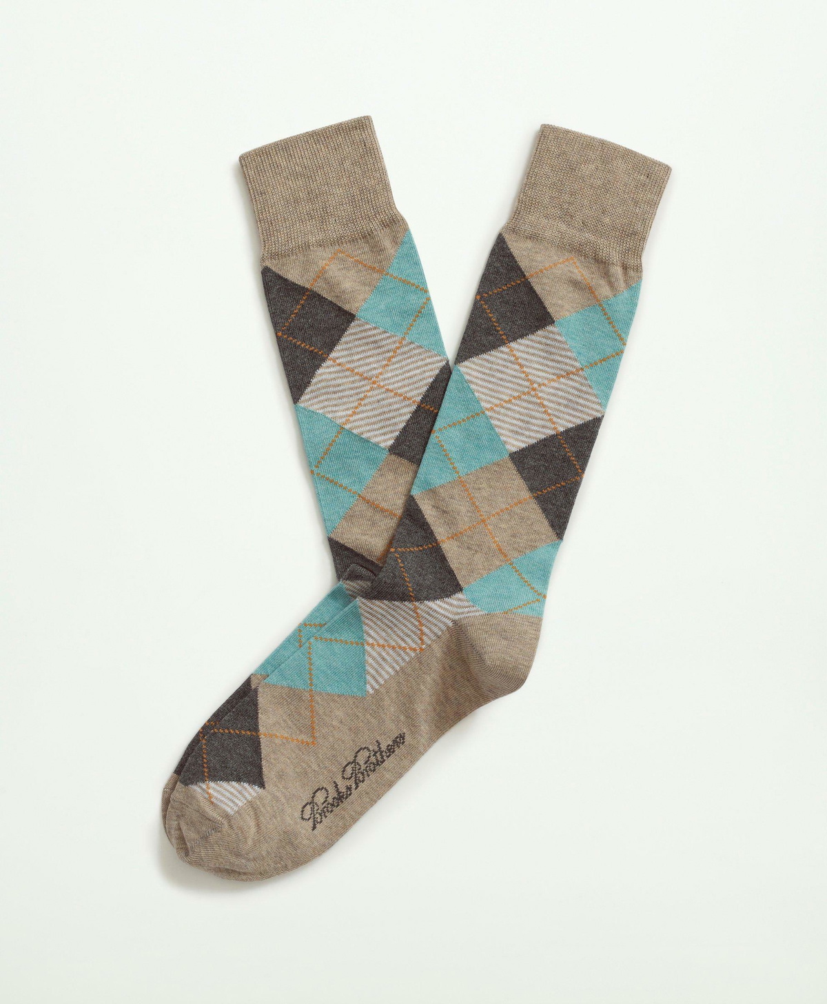 Brooks Brothers Men's Argyle Crew Socks | Beige