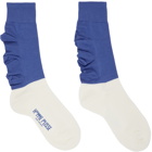 HOMME PLISSÉ ISSEY MIYAKE Off-White & Blue Flower Socks