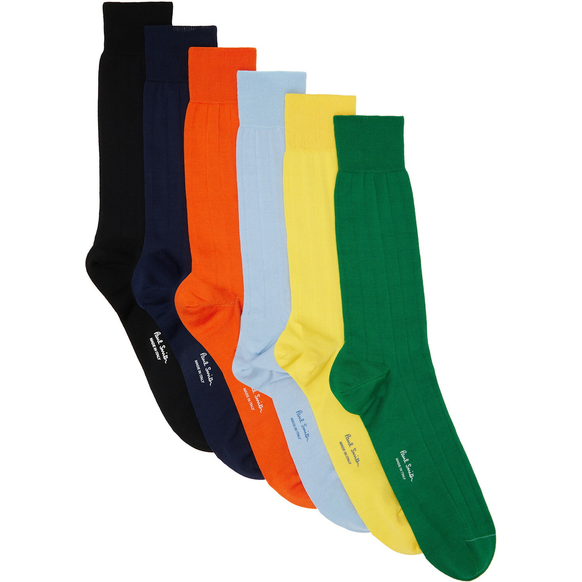 Paul Smith Six-Pack Multicolor Ribbed Socks