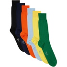 Paul Smith Six-Pack Multicolor Ribbed Socks