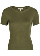 Rag & Bone Ribbed Stretch-cotton T-shirt Dark Green