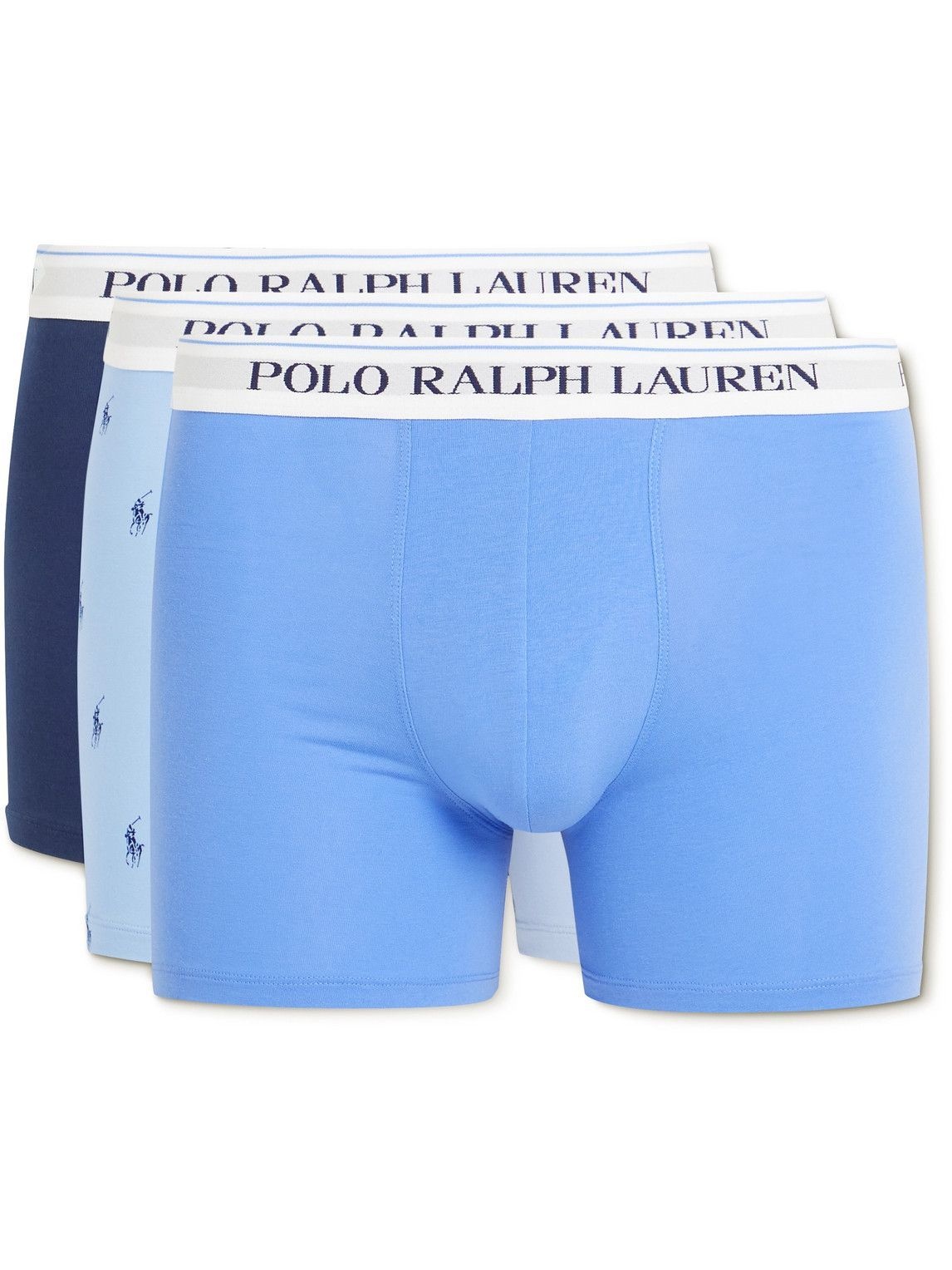 Polo Ralph Lauren - Three-Pack Stretch-Cotton Jersey Boxer - Blue Polo Ralph Lauren