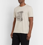 Folk - Printed Embroidered Cotton-Jersey T-Shirt - Neutrals