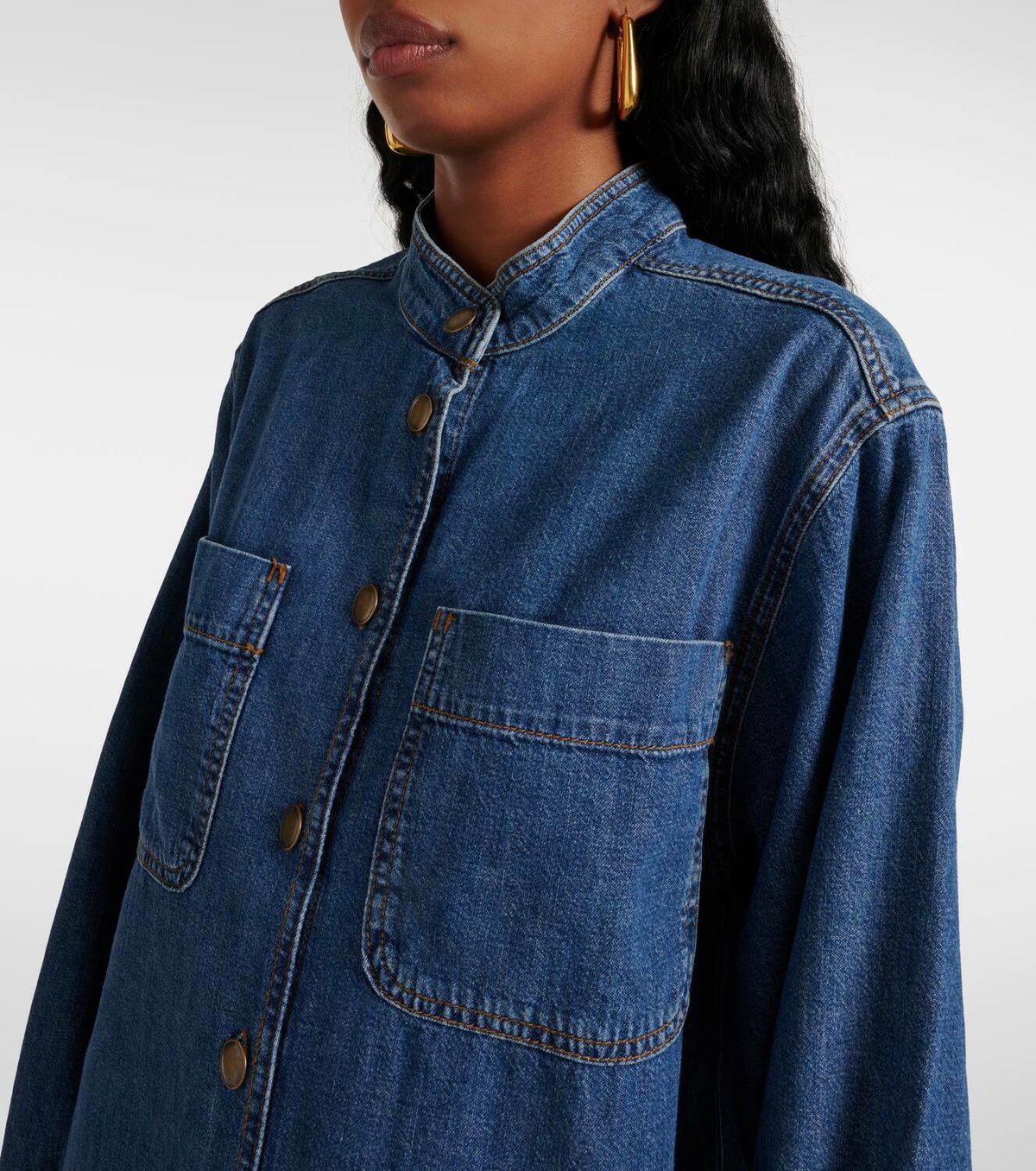 Denim Shirt Dress with Pockets main image 0