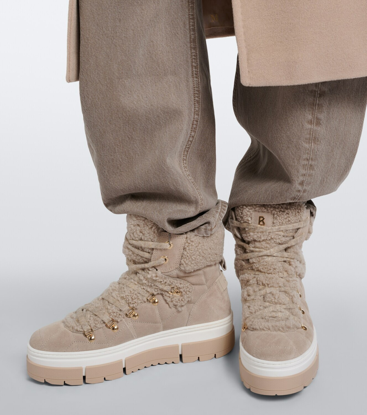 Bogner Vaduz shearling and suede ankle boots