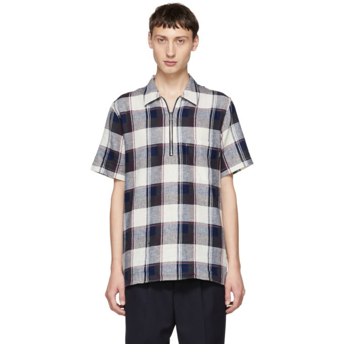 Photo: PS by Paul Smith Purple Cotton and Linen Plaid Shirt