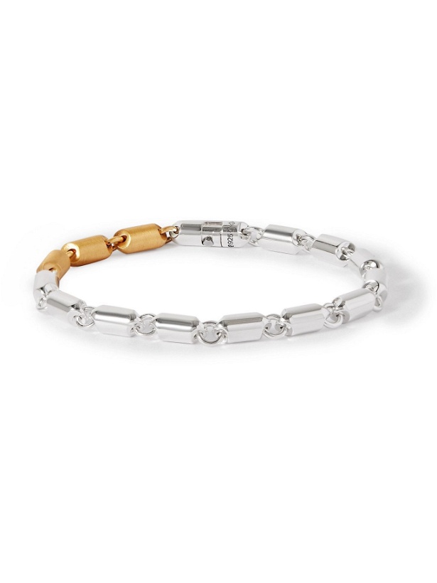 Photo: LE GRAMME - 27g Sterling Silver and 18-Karat Gold Cable Bracelet - Silver