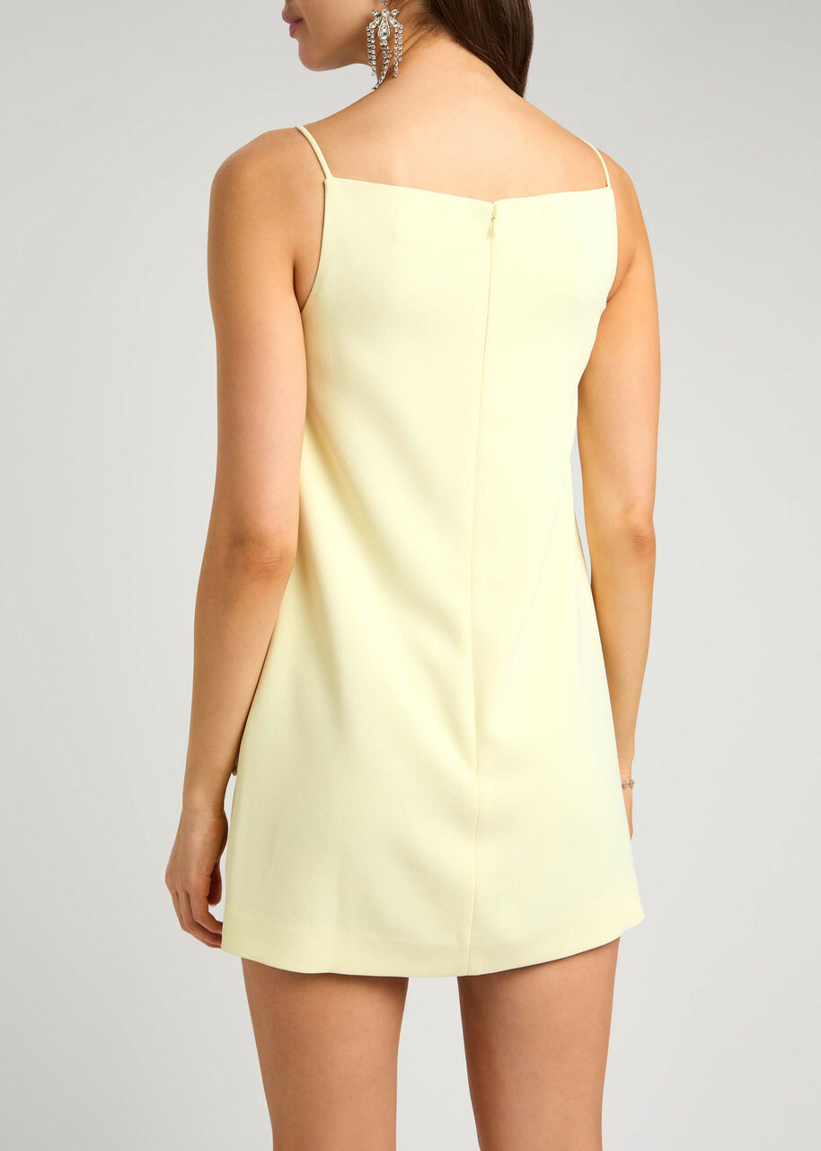 Self-portrait Floral-appliquéd Mini Dress Yellow