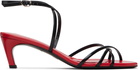 Proenza Schouler Black & Red Uma Ankle Strap Heeled Sandals