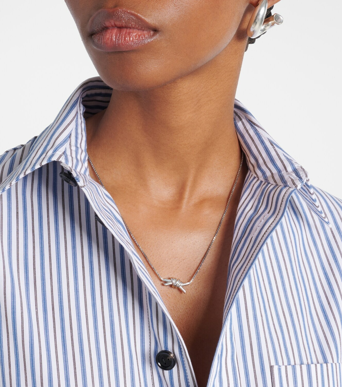 Bottega Veneta Knot sterling silver necklace