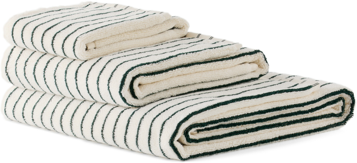 Tekla Off-White Striped Terry Towel Set
