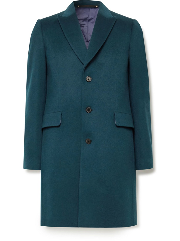 Photo: Paul Smith - Slim-Fit Wool and Cashmere-Blend Overcoat - Blue