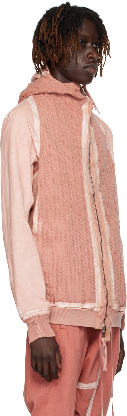 Boris Bidjan Saberi Pink Asymmetric Zip Reversible Jacket