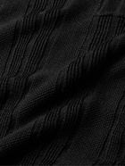 SAINT LAURENT - Ribbed Linen and Silk-Blend T-Shirt - Black